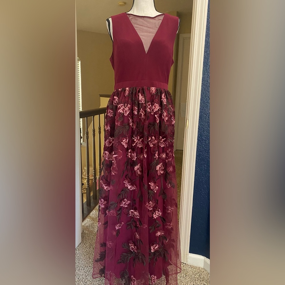 Night Way Collections Rich Burgundy Dress